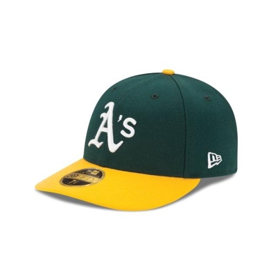 Green Oakland Athletics Hat - New Era MLB Authentic Collection Low Profile 59FIFTY Fitted Caps USA3956124